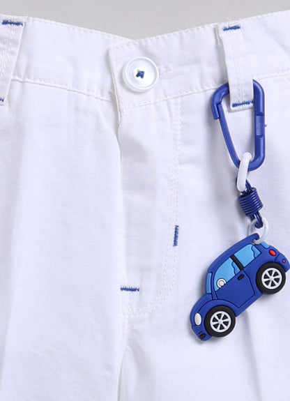 Boys Casual Summer Cool Checkered Blazer T-Shirt & Pant and Keychain Set - Blue
