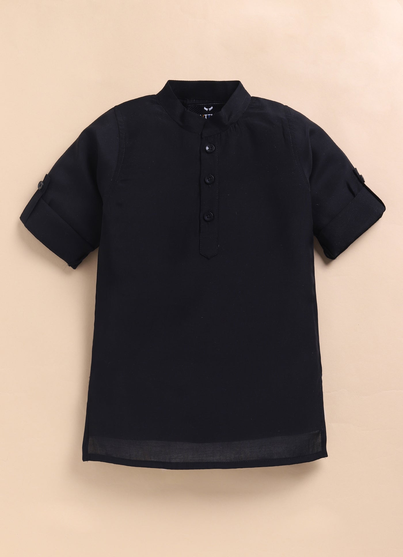 Boys Woven  Embellished Jacket, Kurta and Pajama with Brooch Wedding Wear Ethnic Set- Black