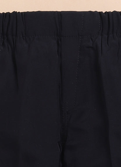 Boys Woven  Embellished Jacket, Kurta and Pajama with Brooch Wedding Wear Ethnic Set- Black