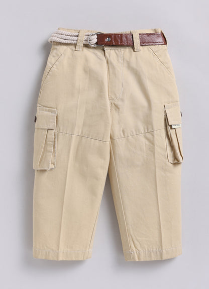 Boys Muslin Cotton Printed Palms & Trouser Set - Rust