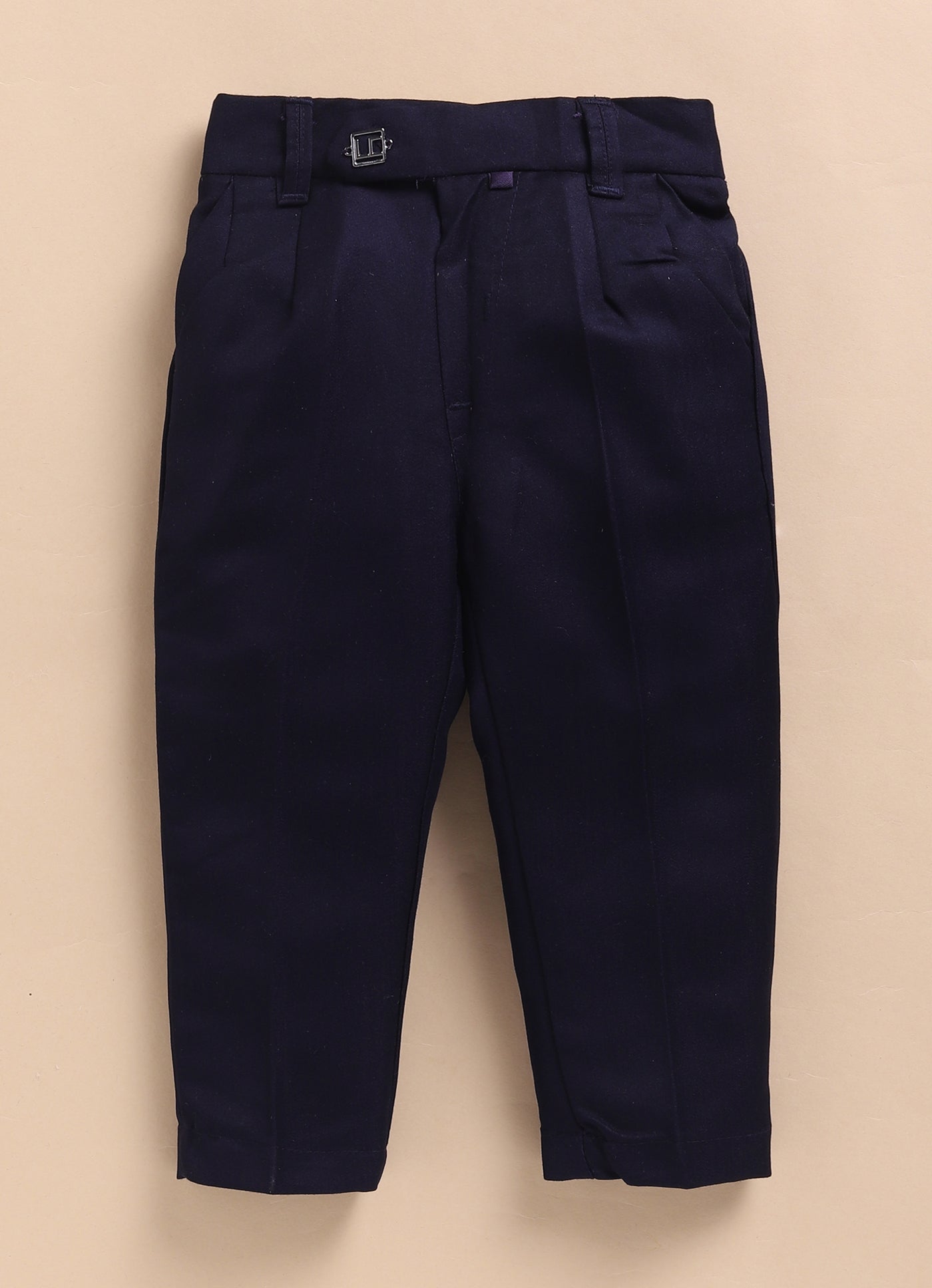 Little Collars Terry Rayon Woven Waistcoat Jacket Pant & Full Sleeves Shirt with & Bow Formal Partywear Jacket Set- Violet