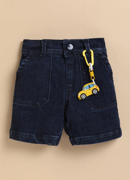 Boys Pure Muslin Cotton Shirt Denim Pant Set- White