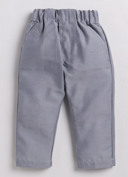 Grey Boys Reindeer Ethnic Jacket Kurta Pajama Set