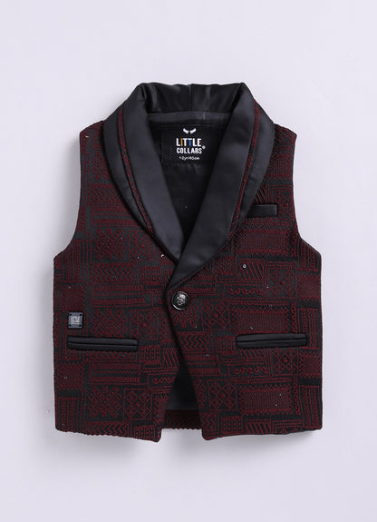 Boys Partywear Waistcoat Shirt Pant Bow Set