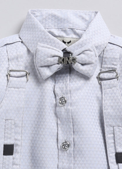 Attached Suspender Shirt Formal Set for Boys