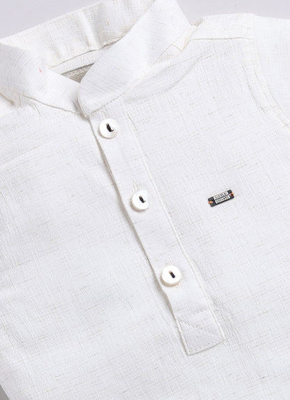 Cotton Half Sleeves Checked Coat With Solid Shorts Shirt & Muffler - Carrot