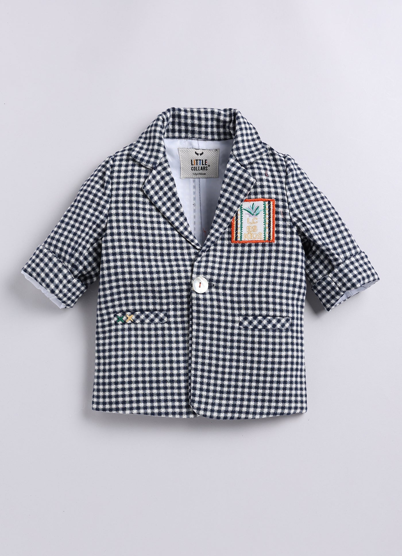 Cotton Half Sleeves Checked Coat With Solid Shorts Shirt & Muffler - Carrot