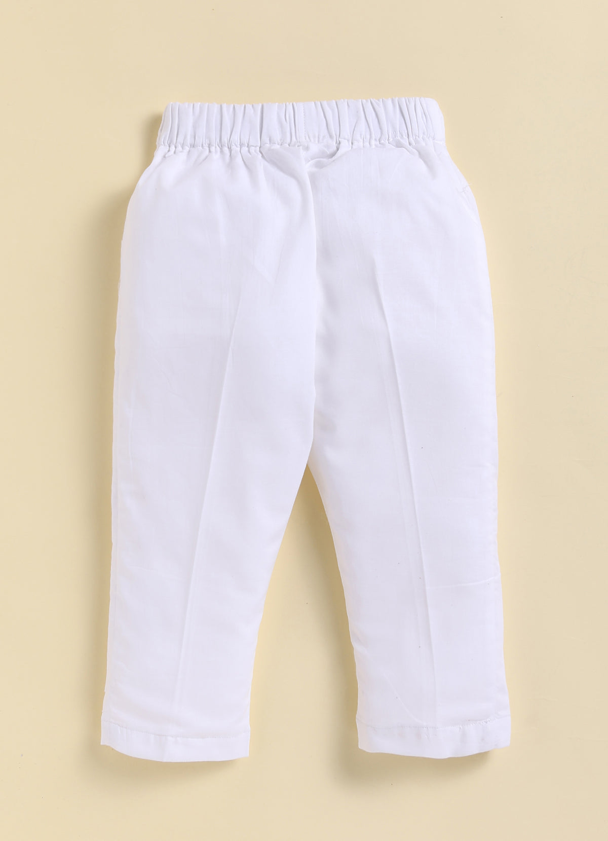 Boys Muslin 100% Pure Cotton Woven Floral Printed Nehru Jacket with wooden buttons, Full Sleeve Kurta and Pajama Ethnic Set - White