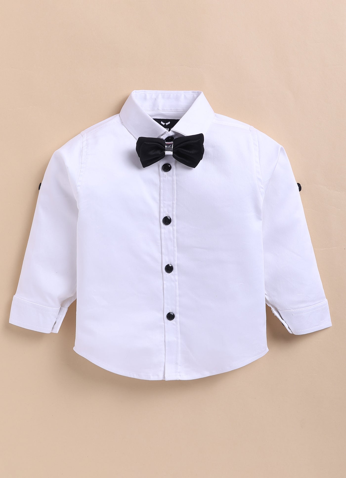 Blended Jaquard Woven Full Sleeves Coat Pant with Tuxedo Shirt, Bow and Brooch Pin Formal Coat Set- Black