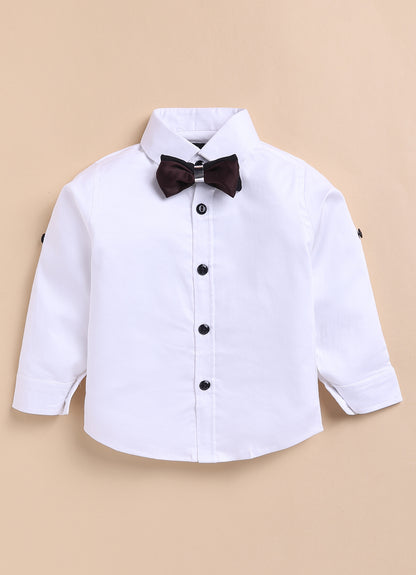 Blended Jaquard Woven Full Sleeves Coat Pant with Tuxedo Shirt, Bow and Brooch Pin Formal Coat Set- Wine