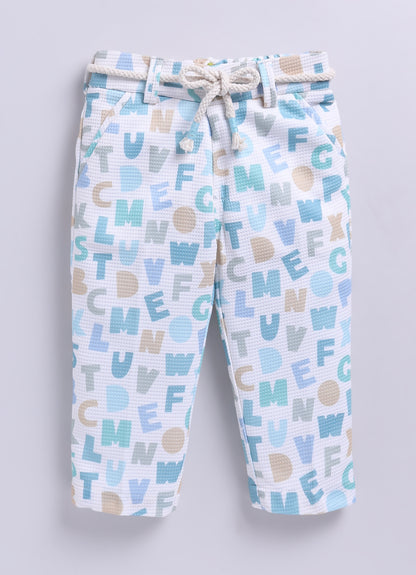 Birthday Boy Alphabet Printed Bright Full Sleeves Waistcoat Pant, Shirt and Bow Jacket Set- Green