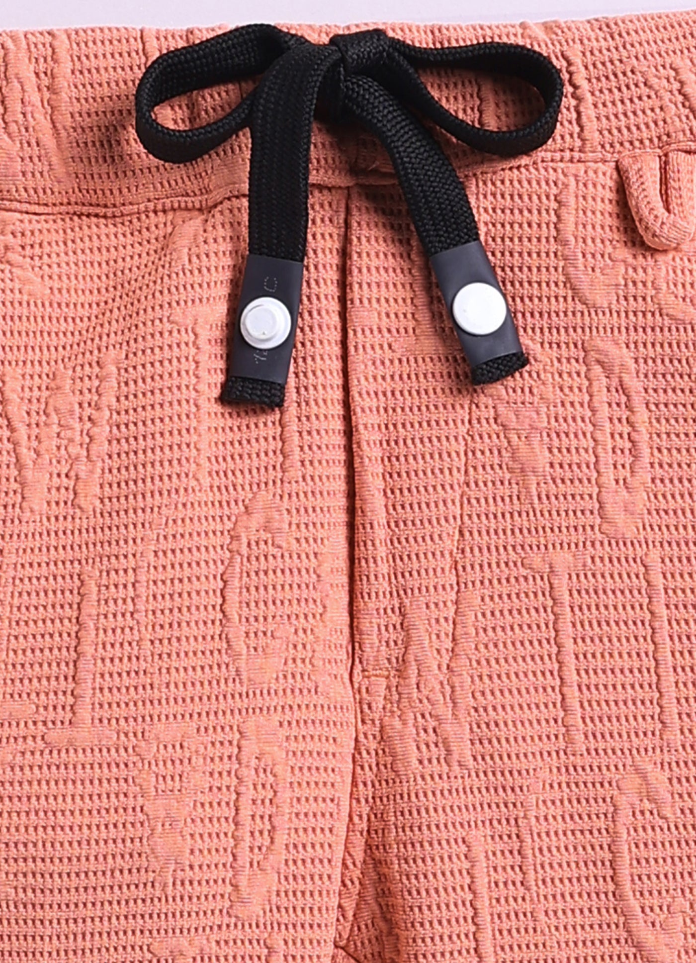 Boys Solid Bright Airport Look Full Sleeves Knitted Shirt, Trousers with Tshirt and Bag Casual Coord Set - Peach
