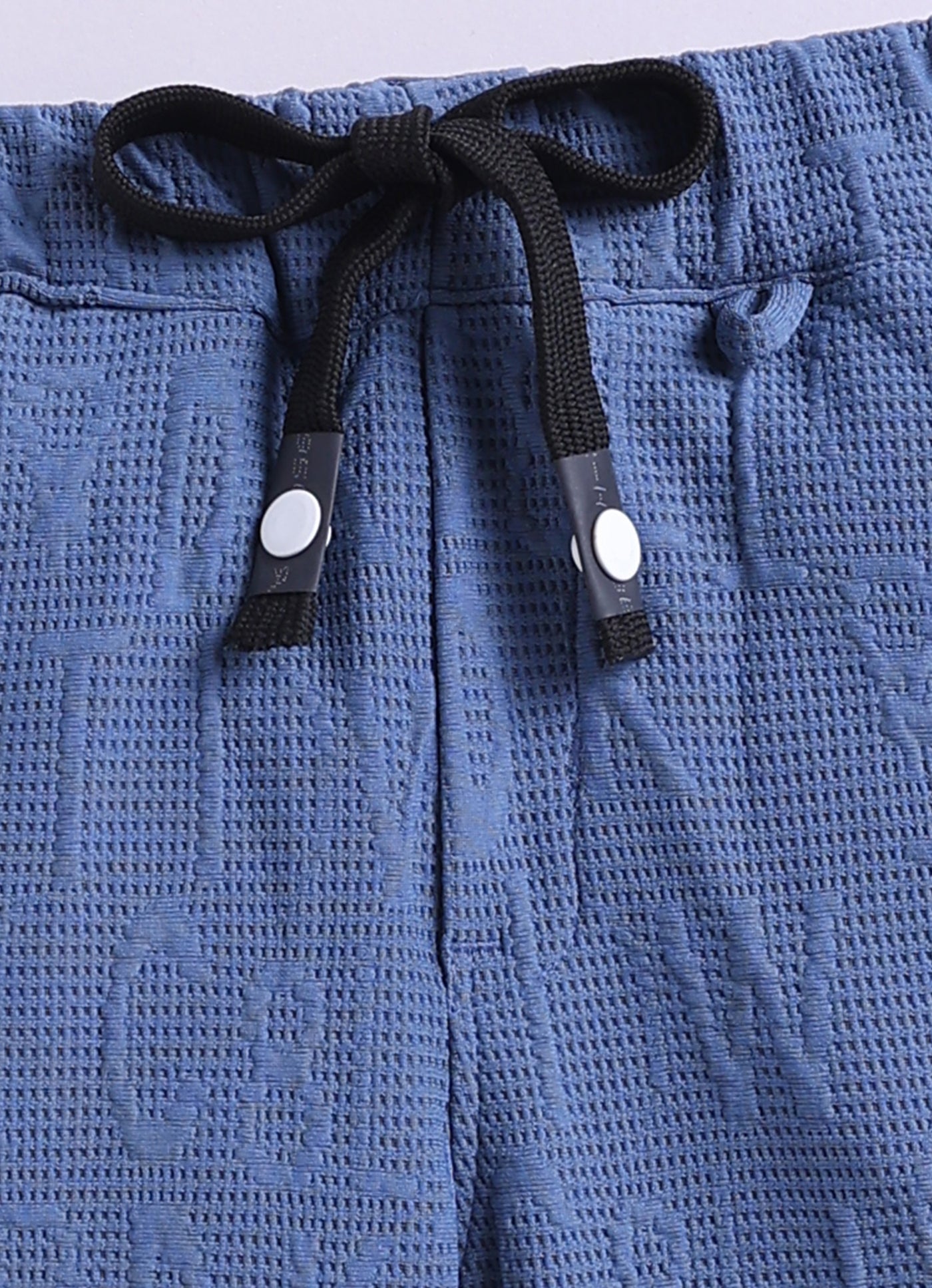 Boys Solid Bright Airport Look Full Sleeves Knitted Shirt, Trousers with Tshirt and Bag Casual Coord Set - Blue
