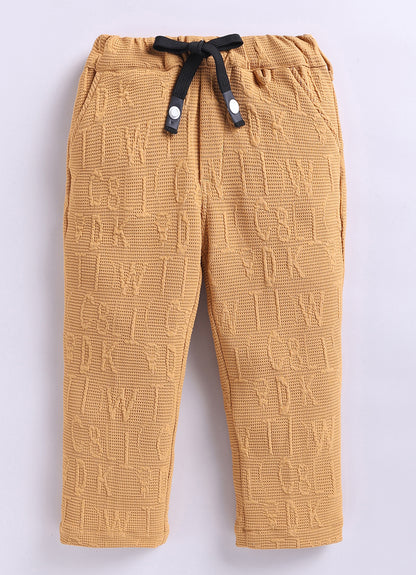 Boys Solid Bright Airport Look Full Sleeves Knitted Shirt, Trousers with Tshirt and Bag Casual Coord Set - Mango