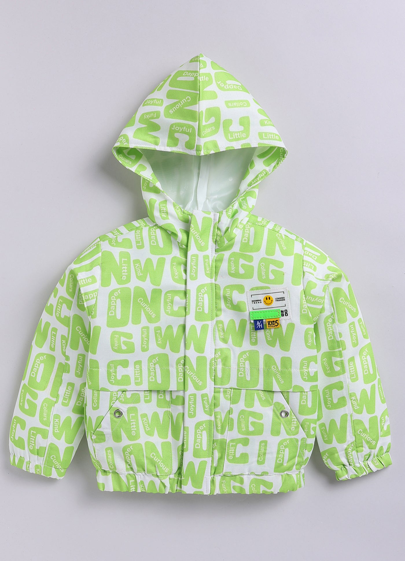 Blended Full Sleeves Zippered Alphabet Printed Sweat Jacket with Printed T shirt and Denim Pants Casual Set- Green