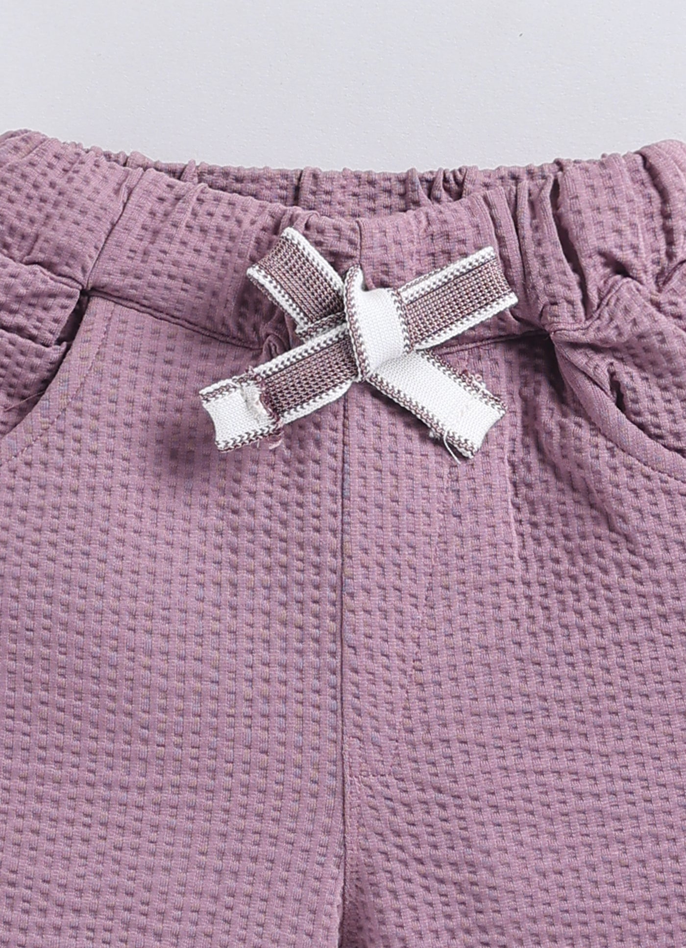 Boys Knitted Cotton T-Shirt, Pant, Crossbody Bag with Fluffy Animal Casual Coord Set- Lavender