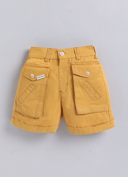 Boys Cotton Striped Shirt Solid Pant Set- Green