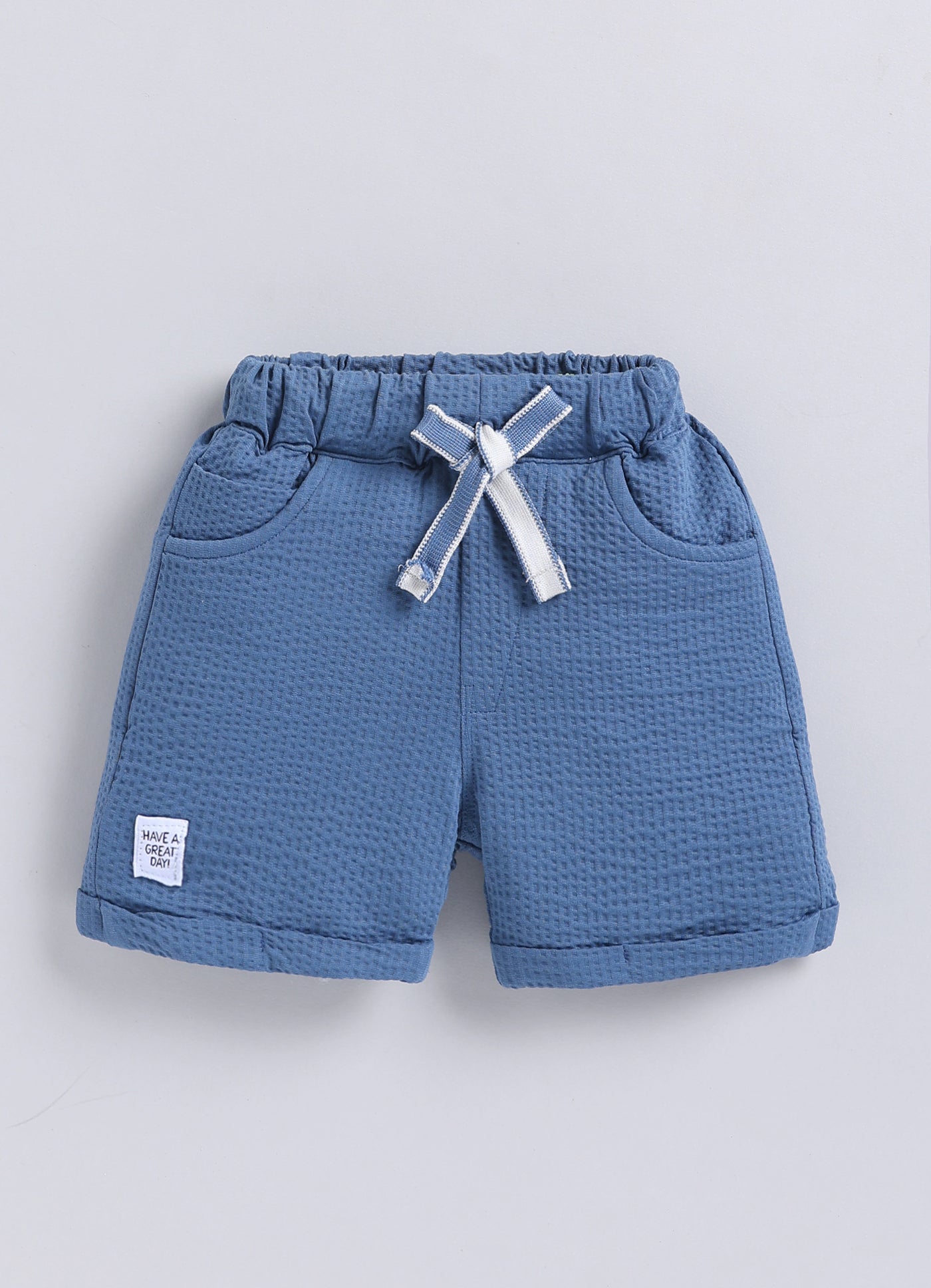Boys Knitted Cotton T-Shirt, Pant, Crossbody Bag with Fluffy Animal Casual Coord Set- Blue