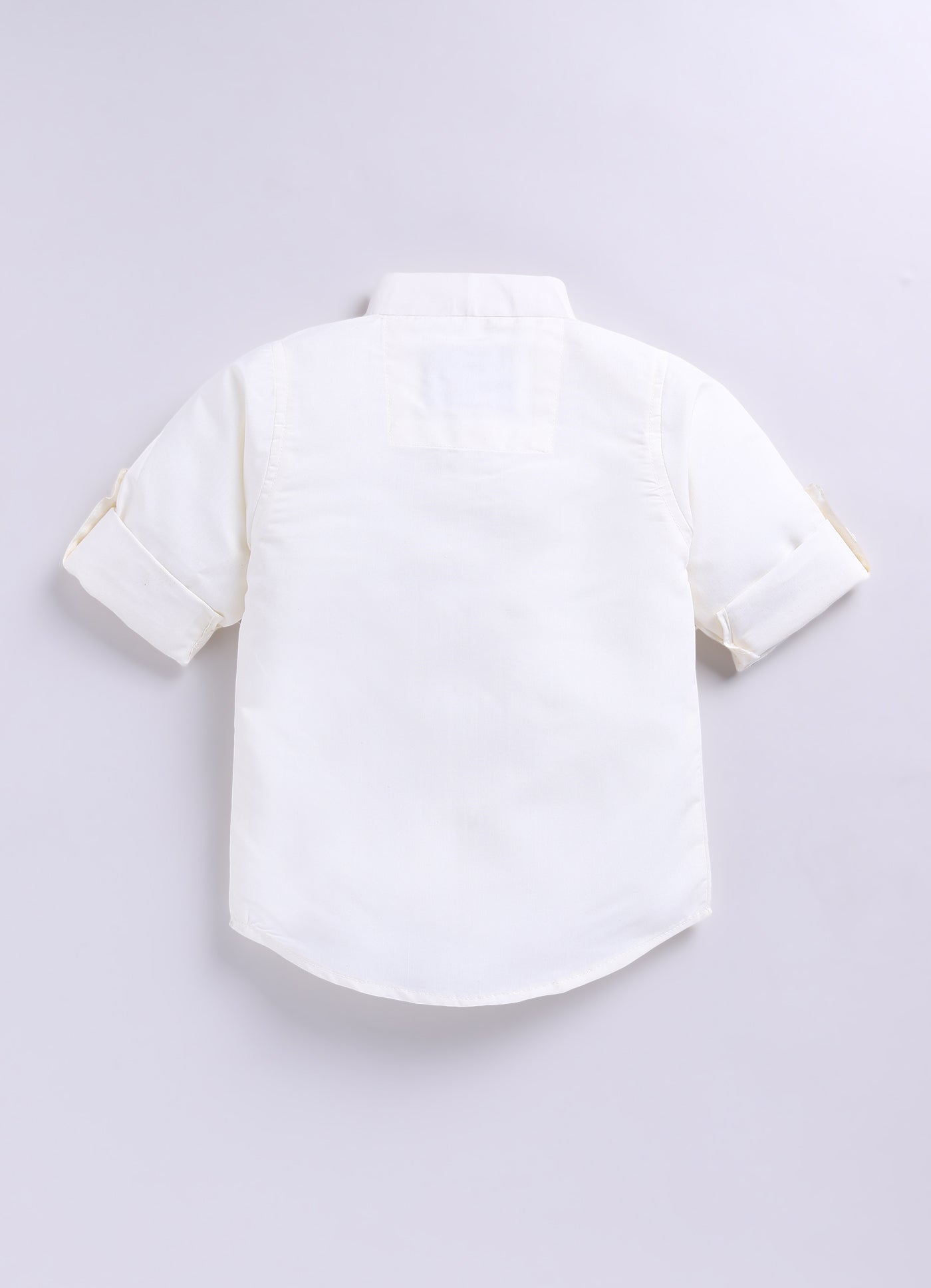Blended Self Design Jaquard Full Sleeves Nehru Jacket Pant, Shirt, with Brooch Partywear Set- Cream