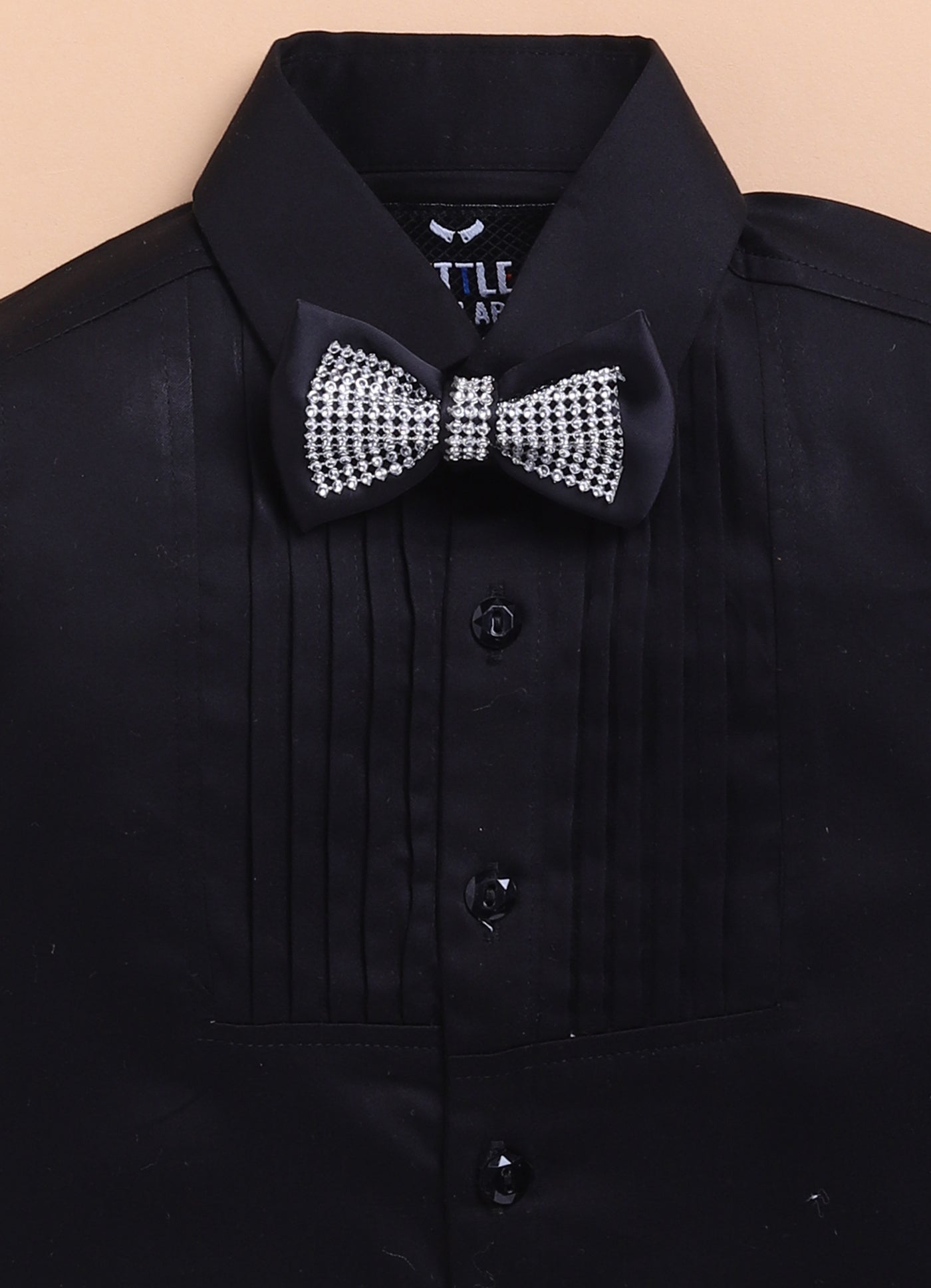 Blended Jacquard Woven Full Sleeves Striped Coat Pant with Tuxedo Shirt Bow and Brooch Formal Coat Set- Maroon