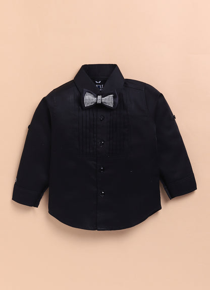 Blended Jacquard Woven Full Sleeves Striped Coat Pant with Tuxedo Shirt Bow and Brooch Formal Coat Set- Maroon