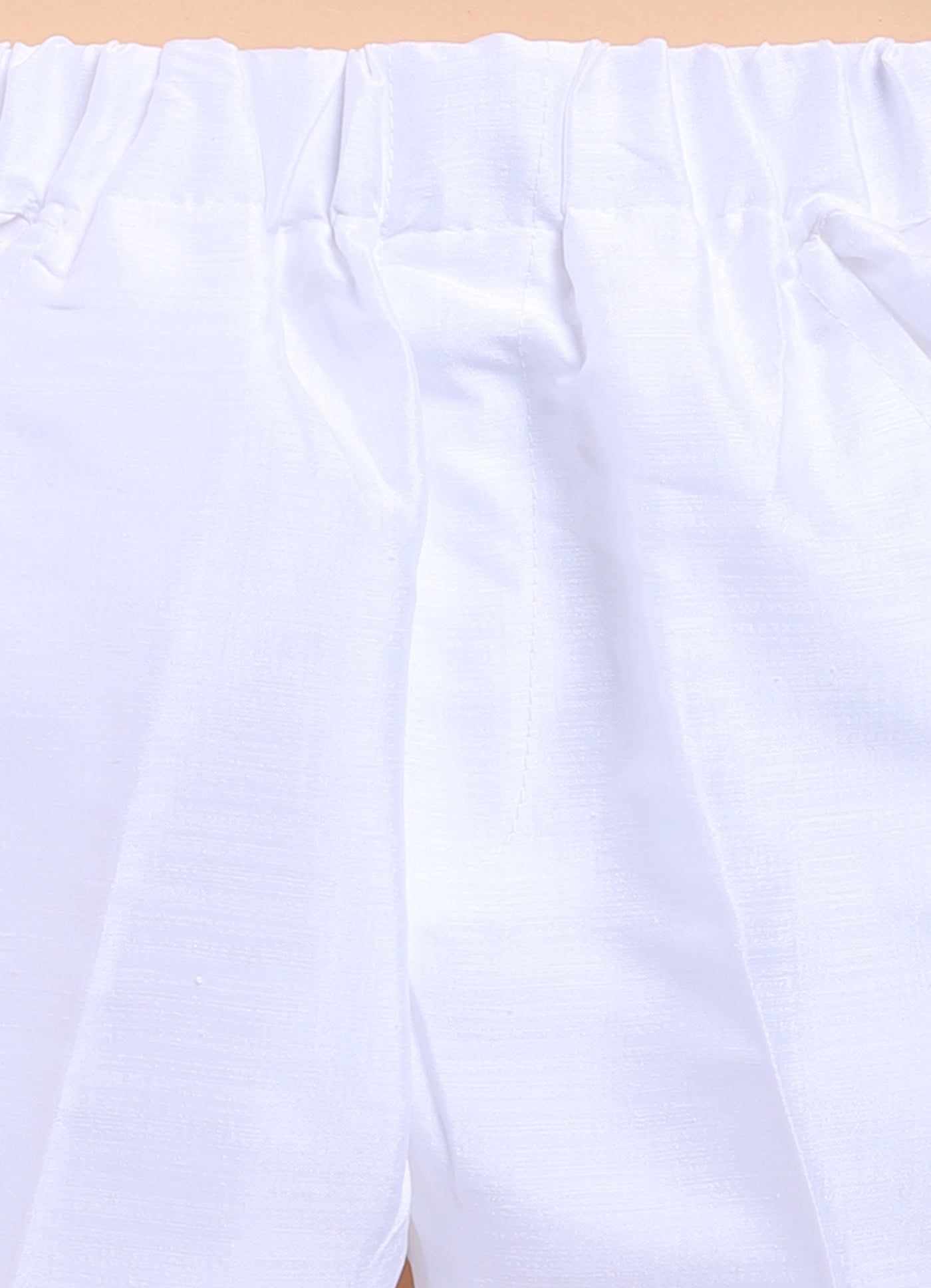 Blended Silk Woven Full Sleeves Sequins Embellished and Embroidered Achkan Pajama Pants with Brooch Partywear Set - White