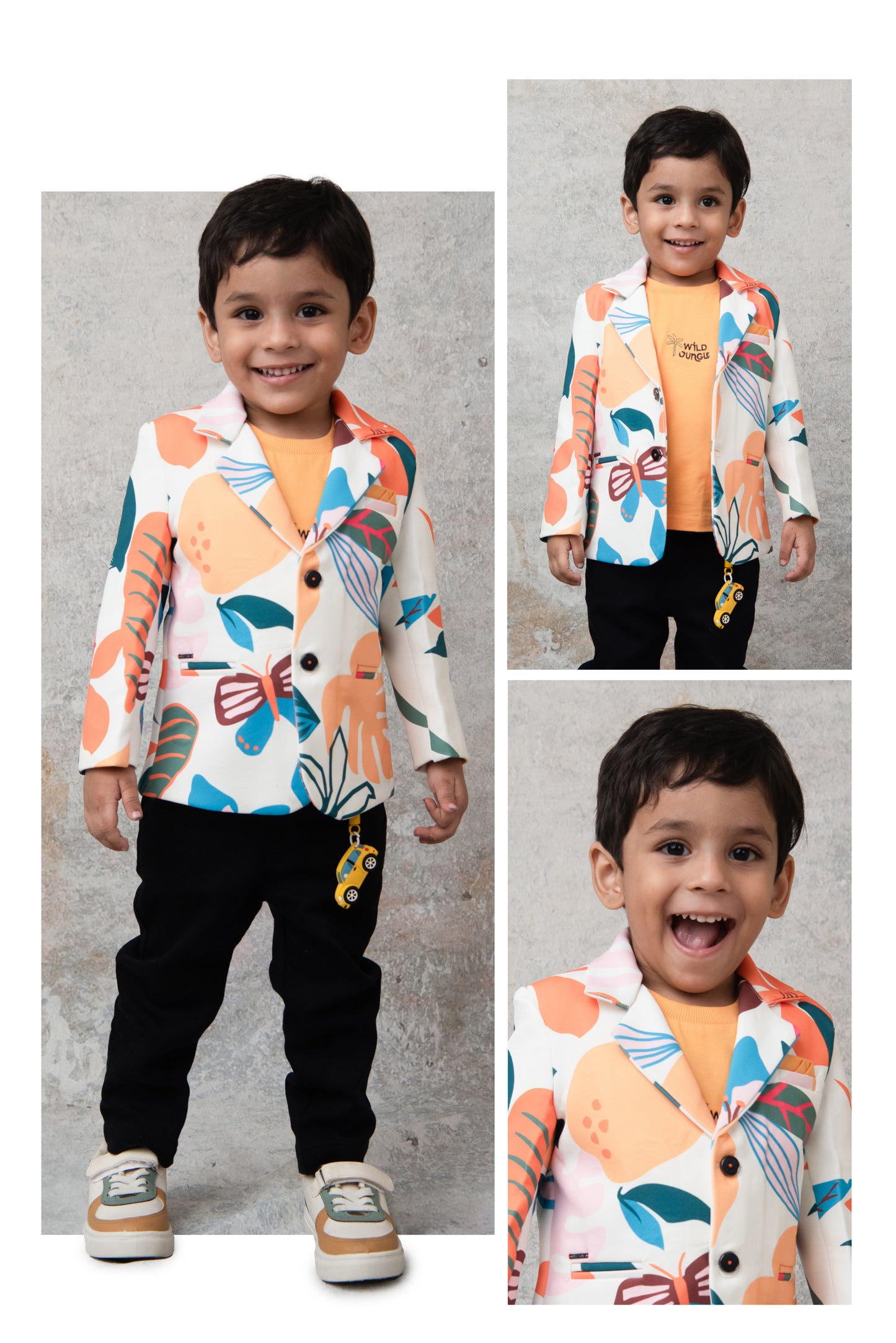 Boys Fun and Bright Blazer, T shirt, Trouser Coat Set - Mango
