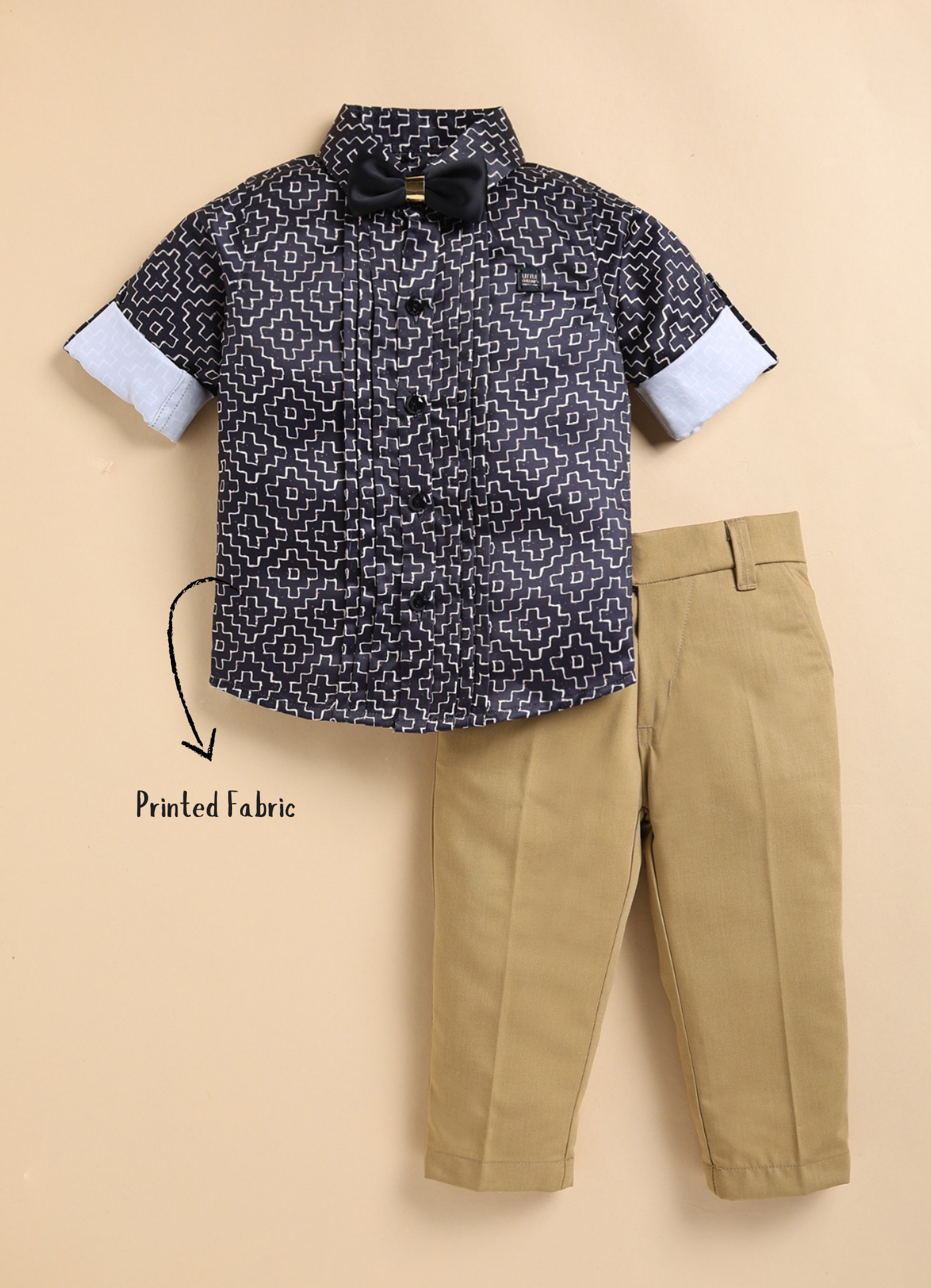 Formal Black Boys Shirt Pant Partywear Set - Black