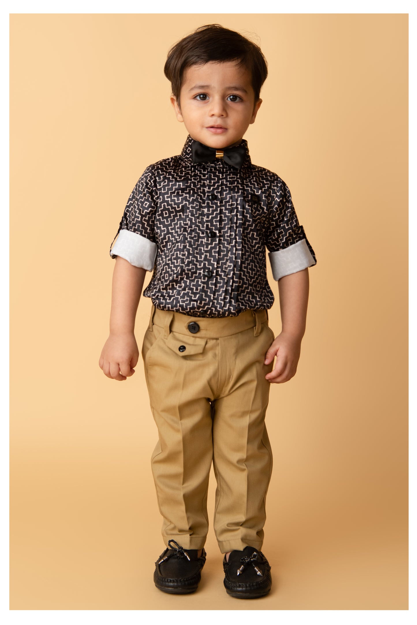 Formal Black Boys Shirt Pant Partywear Set - Black