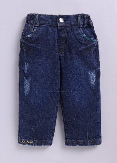 Boys Printed Casual Shirt, Tshirt & Barrel Fit Denim Pant Set - White