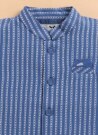 Pure Cotton Woven Full Sleeves Pack of 3 Kurta Pajama with Striped Nehru Jacket Ethnic Set- Blue