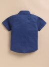 Boys Pure Cotton Formal Striped Waistcoat Shorts with Shirt and Bow Set - Blue