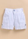 Boys Pure Cotton Formal Striped Waistcoat Shorts with Shirt and Bow Set - Blue